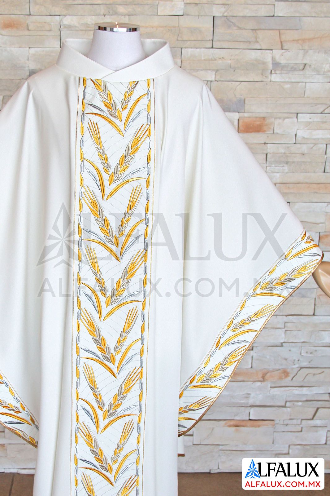 31 VITALIS Alfalux Casulla Laterales Blanco 302 (40)